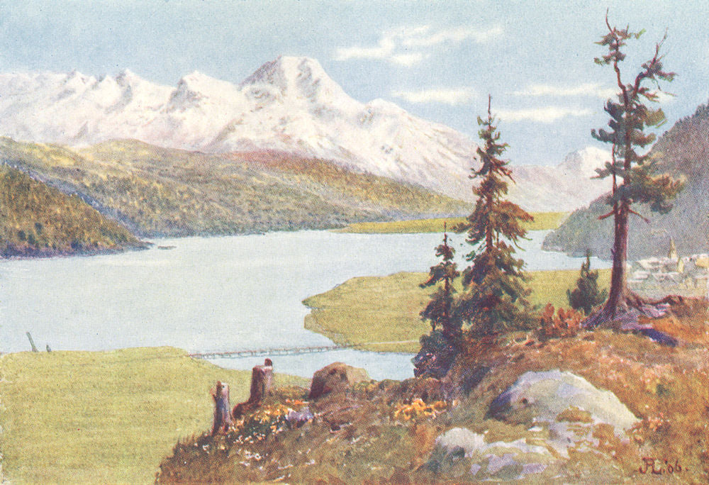 SWITZERLAND. St Moritzbad. Piz Della Margna from Crestalta 1907 old print